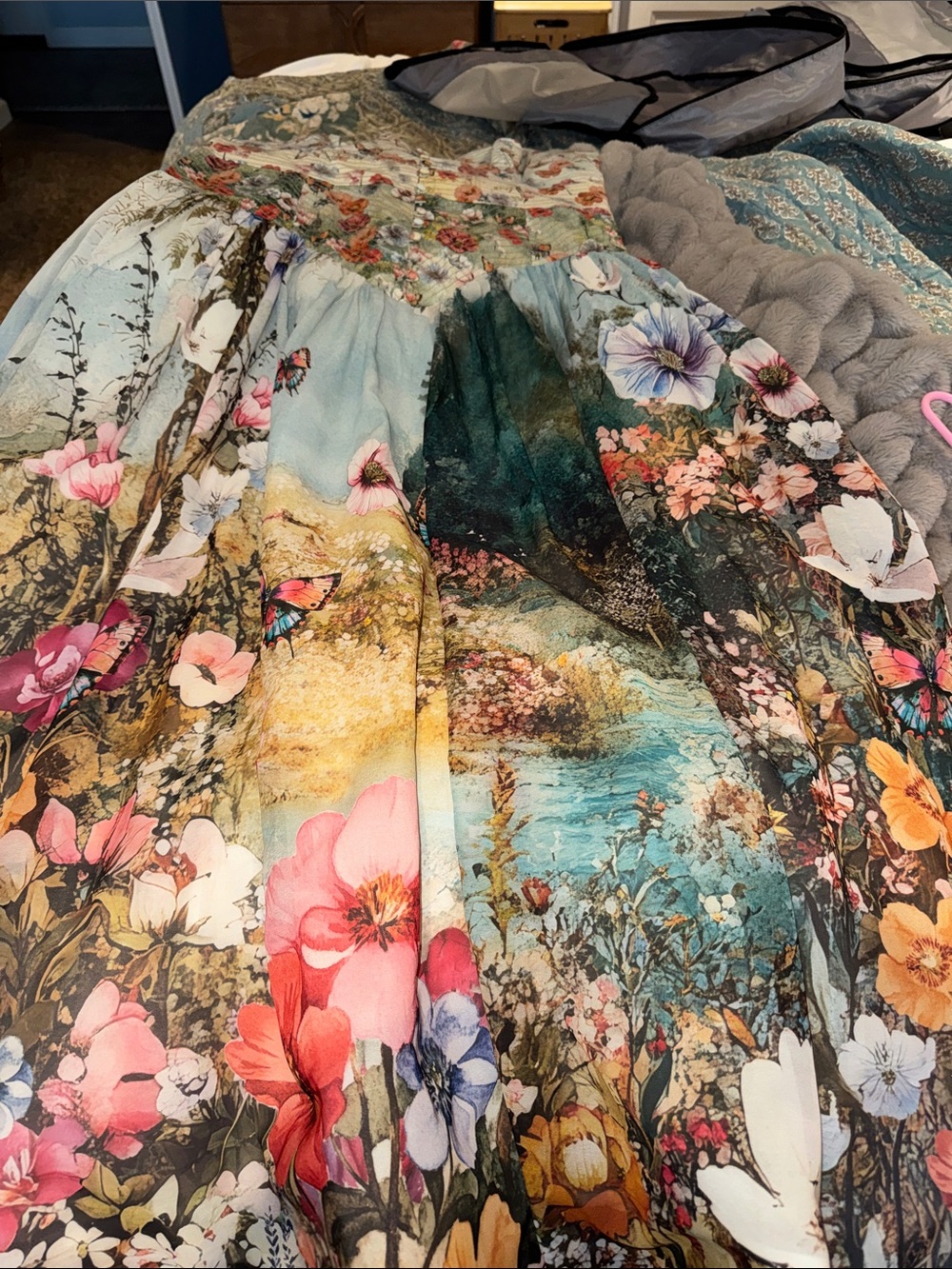 Anthropologie Floral & Butterfly Midi Dress - Multicolor - Picture 5 of 16